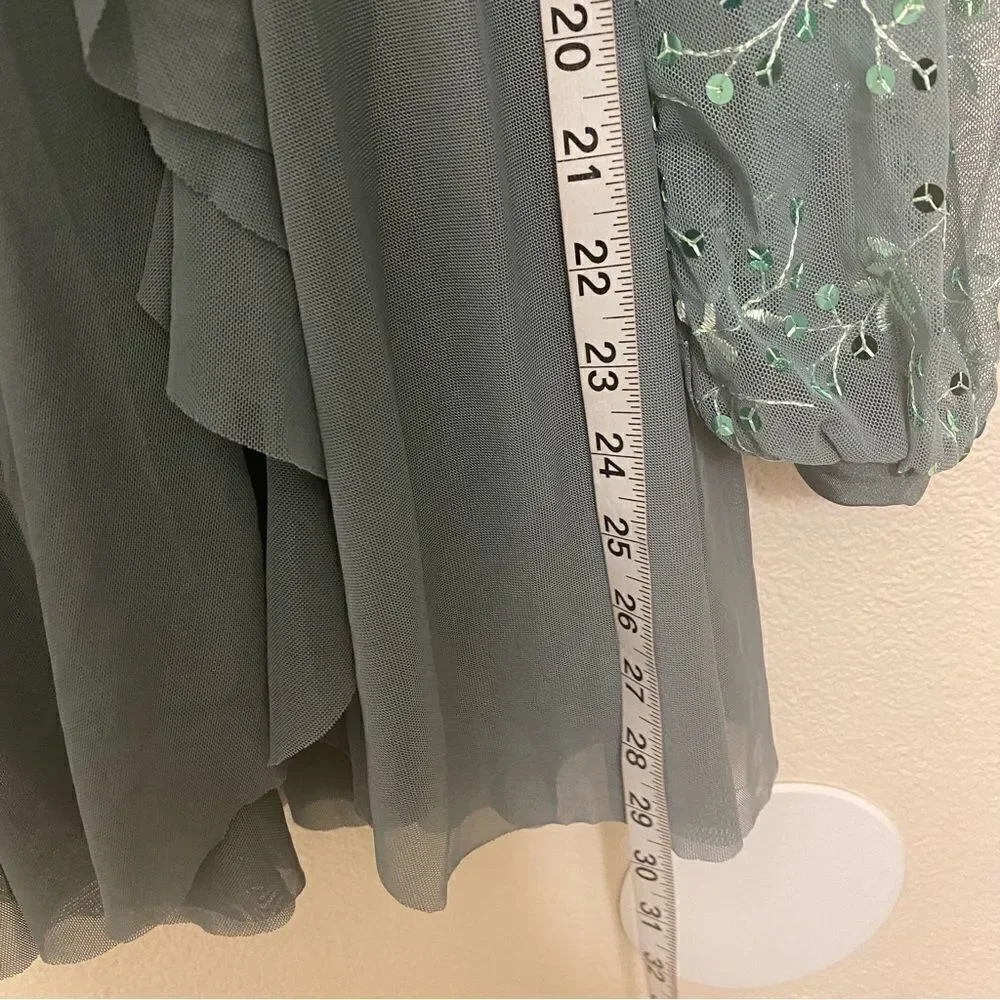 Weissman Dance Costume sage green sequin appliqué Saint Honesty 13413 adult SA